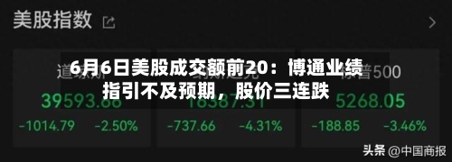 6月6日美股成交额前20：博通业绩指引不及预期，股价三连跌-第2张图片