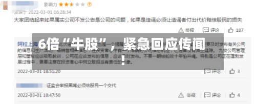 6倍“牛股	”，紧急回应传闻！-第2张图片
