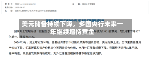 美元储备持续下降，多国央行未来一年继续增持黄金-第3张图片