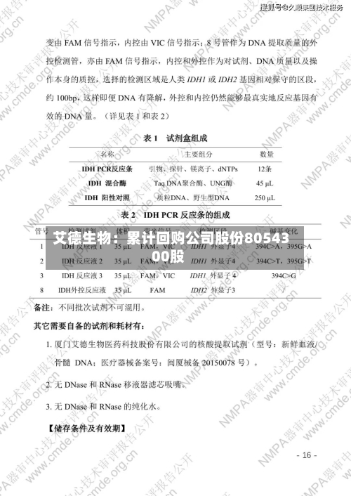 艾德生物:累计回购公司股份8054300股-第2张图片