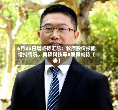 6月25日增减持汇总：牧原股份披露增持情况，博硕科技等8股拟减持（表）-第2张图片