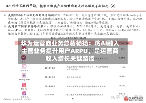 华为运营商业务总裁杨扬：将AI融入主营业务提升用户ARPU	，是运营商收入增长关键路径-第2张图片