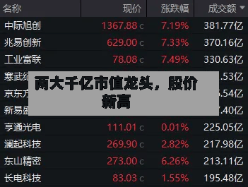 两大千亿市值龙头，股价新高-第3张图片
