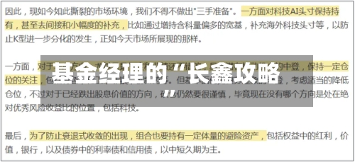 基金经理的“长鑫攻略	”-第2张图片