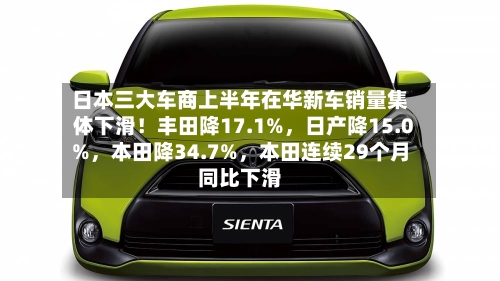 日本三大车商上半年在华新车销量集体下滑！丰田降17.1%	，日产降15.0%，本田降34.7%，本田连续29个月同比下滑-第3张图片