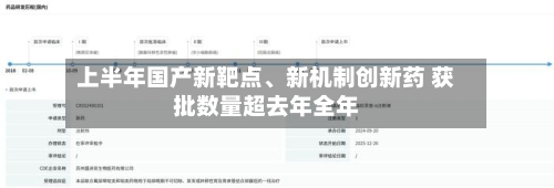 上半年国产新靶点	、新机制创新药 获批数量超去年全年-第2张图片