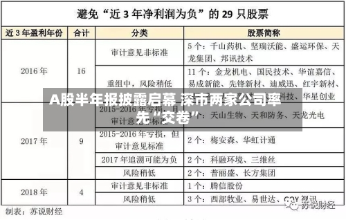 A股半年报披露启幕 深市两家公司率先“交卷”-第2张图片