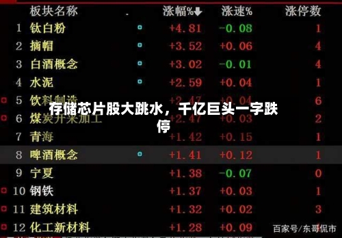 存储芯片股大跳水，千亿巨头一字跌停-第2张图片