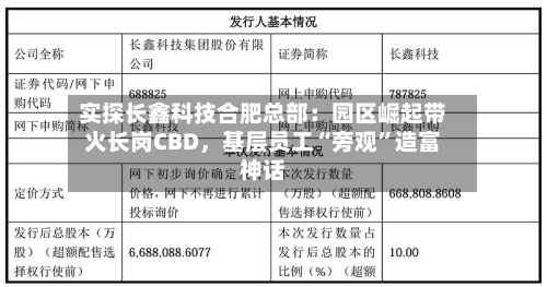 实探长鑫科技合肥总部：园区崛起带火长岗CBD，基层员工“旁观”造富神话-第2张图片