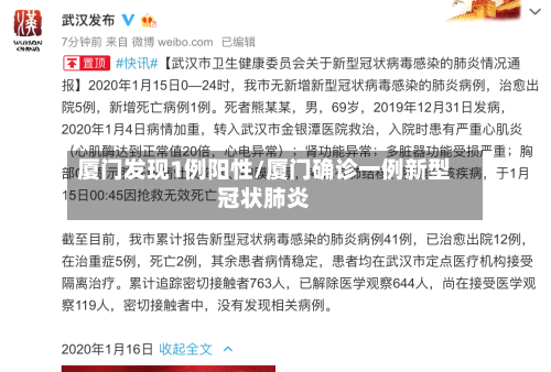 厦门发现1例阳性/厦门确诊一例新型冠状肺炎-第3张图片
