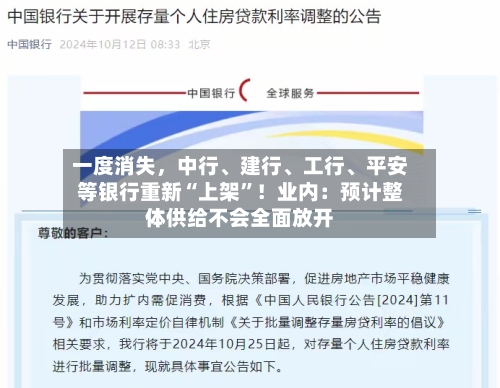 一度消失，中行、建行	、工行、平安等银行重新“上架”！业内：预计整体供给不会全面放开-第2张图片