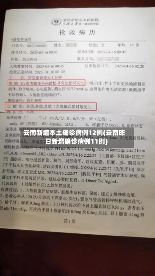 云南新增本土确诊病例12例(云南昨日新增确诊病例11例)